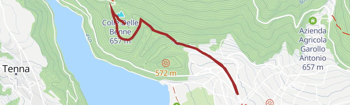 Route map: Walk - Footpath to Benne Fortress